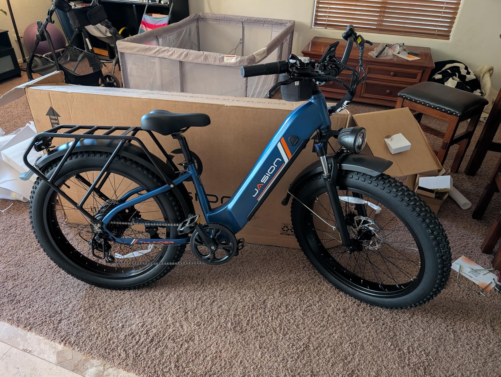 Jasion Thunder Electric Bike, 1800W Peak Ebikes for Adults, 26
