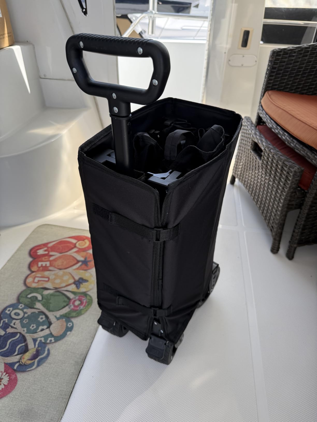 Kitsure Collapsible Wagon with Wheels, 440 lb, 45.5 x 24.0 x 38.0 in | Heavy Duty, Foldable, Shopping, Groceries, Camping, Utility Cart, Pink customer photo 1