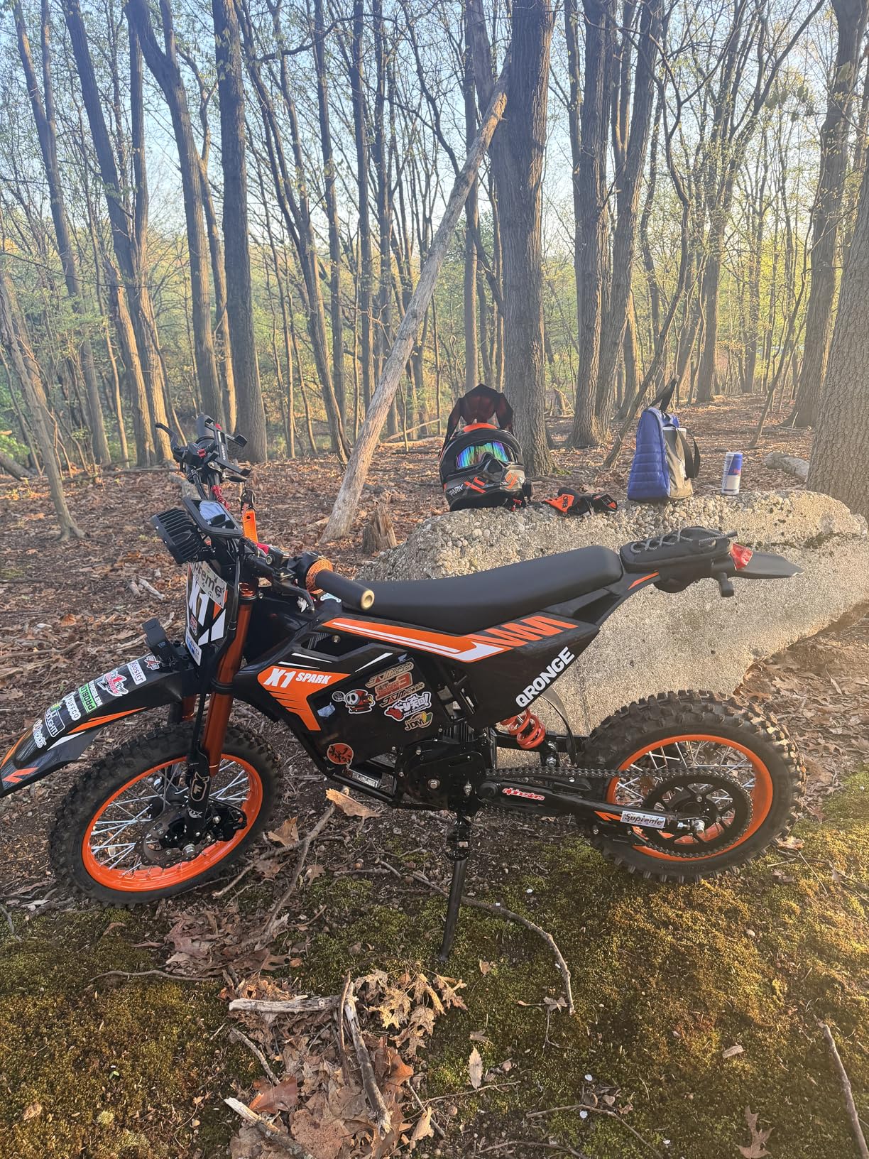 QRONGE Electric Dirt Bike for Teens Adults, Mid-Drive Motor 4500W Peak, E-Dirt Bike 60V28.8Ah Battery, 60 Mile Range, 50MPH, Full Suspension and Dual Hydraulic Brakes Electric Motorcycle (X1 Spark-M) customer photo 2