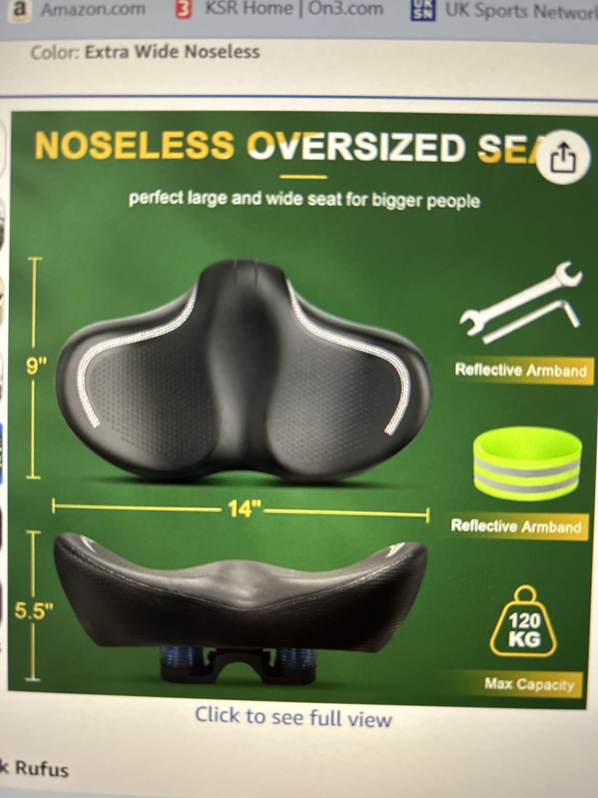 New Noseless Oversized Bike Seat, Extra Wide Comfort Pure Memory Foam Bicycle Seat Cushion, Compatible Saddle Replacement with Electric Bike, Exercise, Cruiser, Road Bike for Men & Women customer photo 1