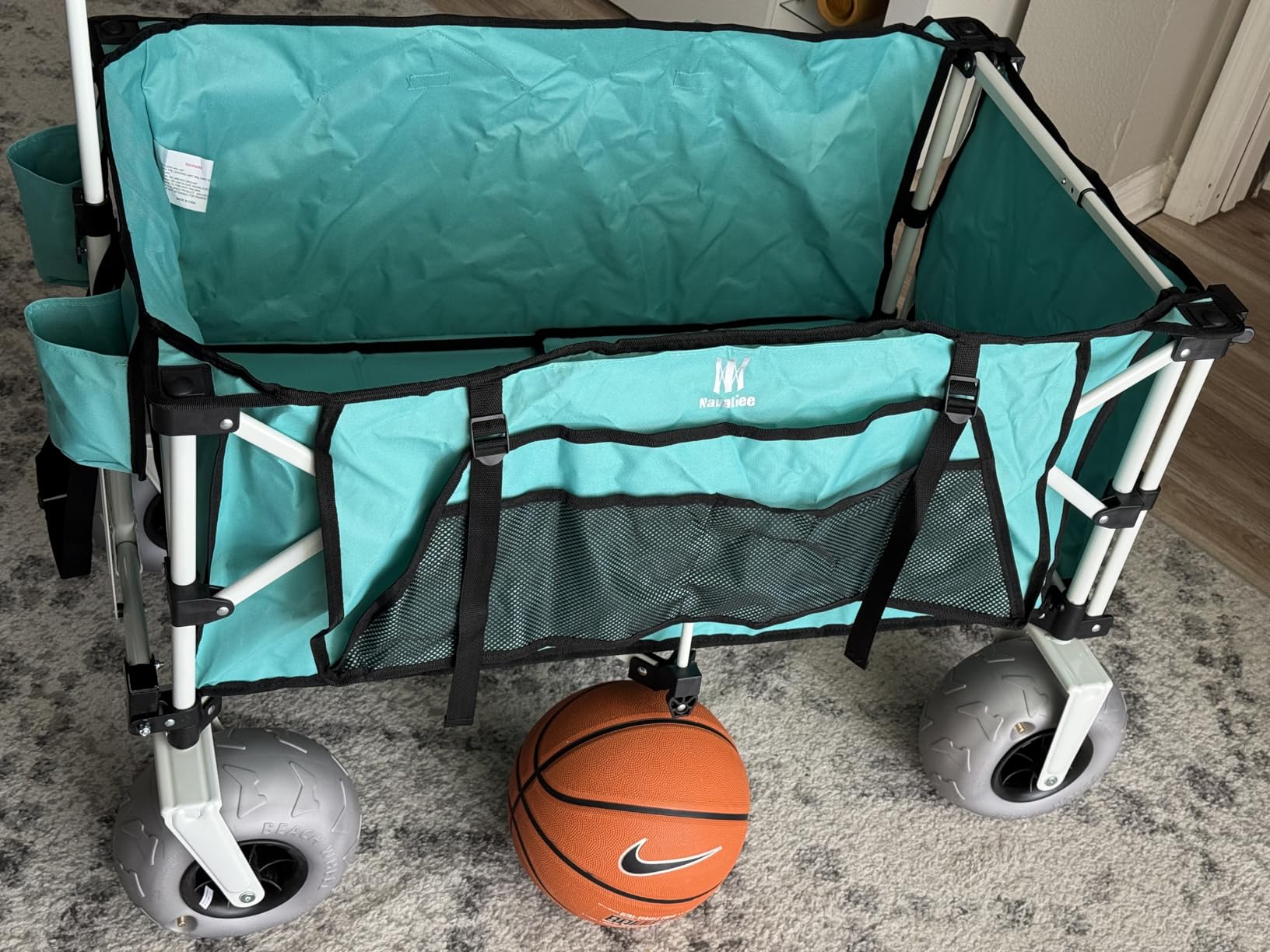260L Beach Wagon with Extended Tailgate, 440lbs Heavy Duty Beach Cart with 9