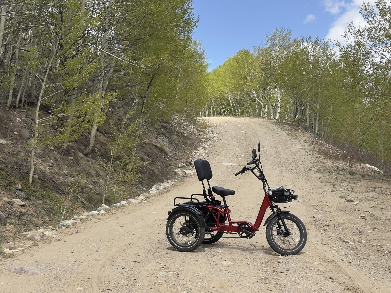 Full Suspension Folding Electric Tricycle for Adults, Aluminum Alloy, Torque Sensor, 20MPH 100Miles 20x3 inch Fat Tire Electric Trike, 1200W 48V 20AH 3 Wheel Electric Bike, Reverse, Parking, UL customer photo 2