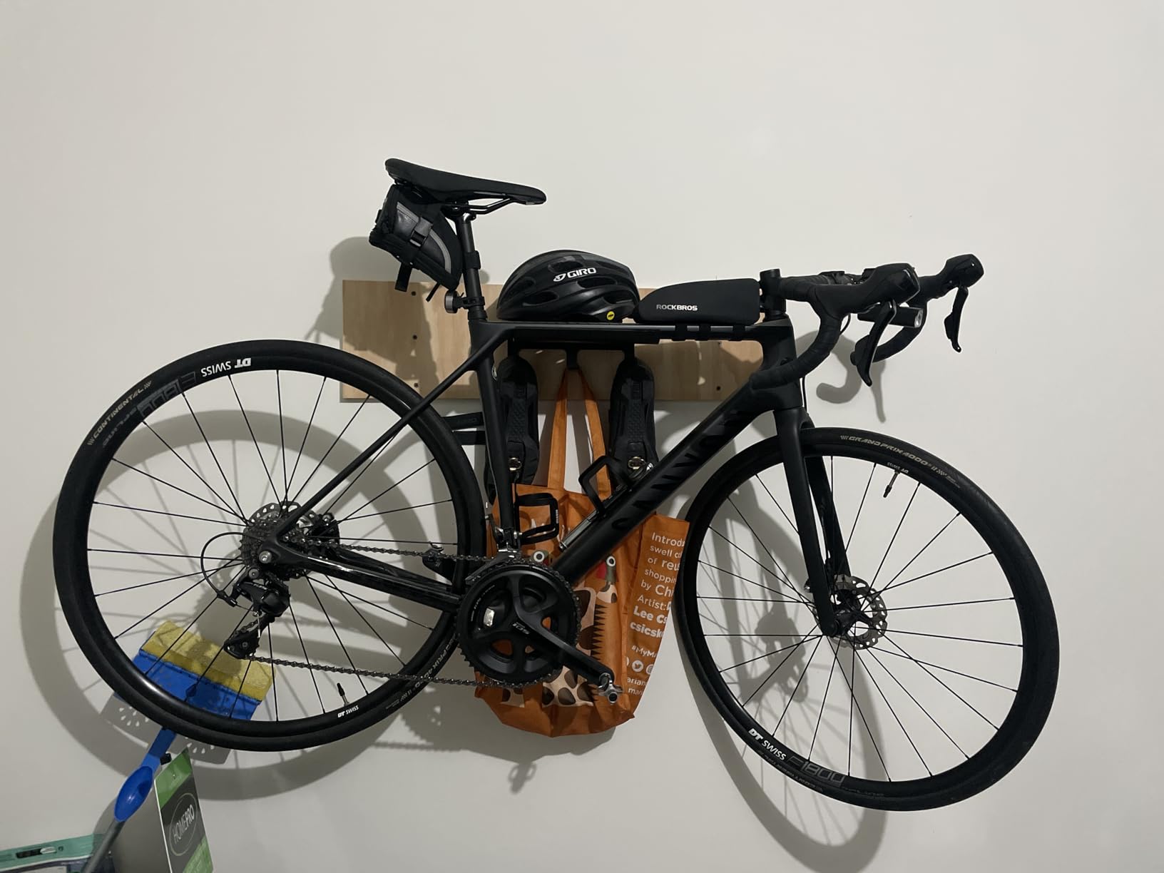 Bike Wall Mount Rack with Shelf and Hooks Saving space | Store Your Helmet and Shoes, Indoor Bike Storage Garage for a Single Road, Mountain or Other Bicycle customer photo 1