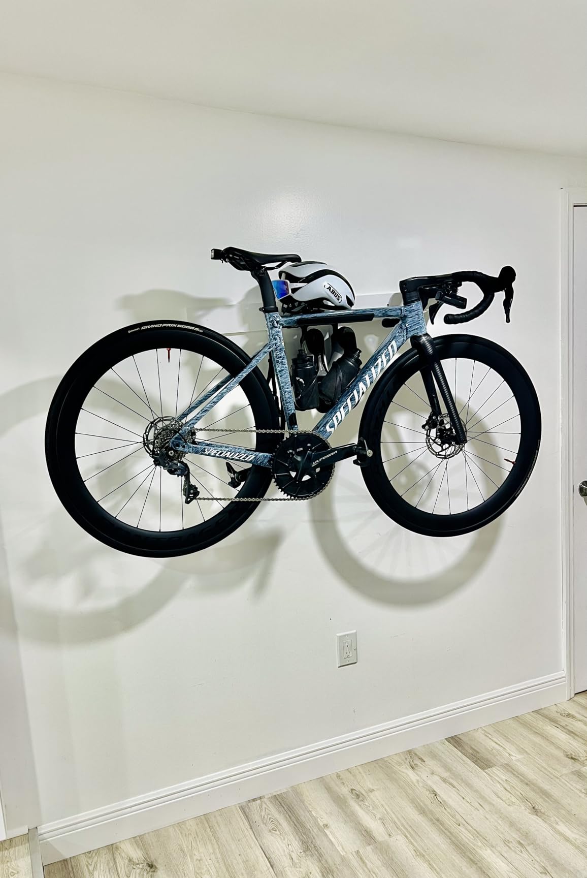 Bike Wall Mount Rack with Shelf and Hooks Saving space | Store Your Helmet and Shoes, Indoor Bike Storage Garage for a Single Road, Mountain or Other Bicycle customer photo 2