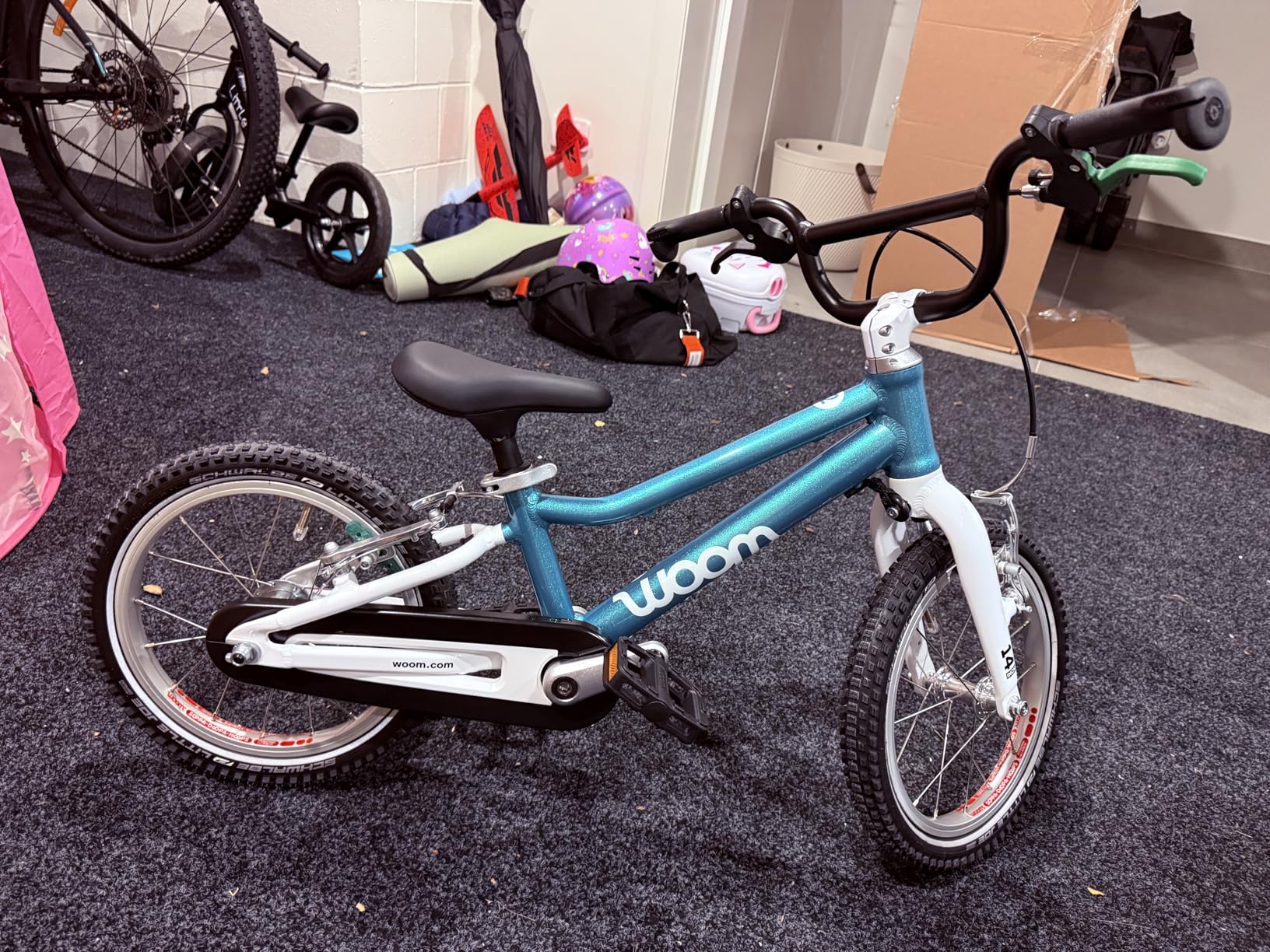woom GO 2 Bicycle for Children 3 to 4.5 Years Old, 14-Inch Lightweight Bike with Handbrake, Steering Limiter & Chainguard for Boys & Girls customer photo 1