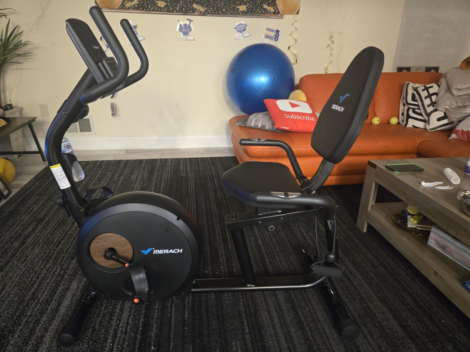 MERACH Recumbent Exercise Bikes for Home with Smart Bluetooth Equipment App | LCD, Heart Rate Handle Stationary Bikes for Home, Magnetic Recumbent Exercise Bike for Seniors Gym S08/S23 customer photo 1