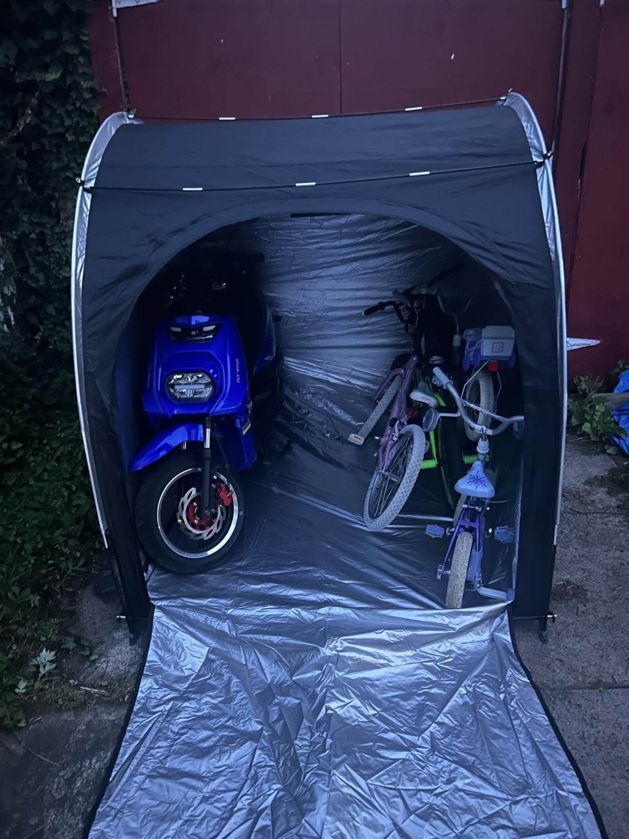 Happy Travel Bike Storage Shed Tent, Outdoor Portable Bicycle Storage Sheds | 210D Oxford Fabric PU4000 Waterproof for 2/3/4/6/8 Bikes, Bike Covers Shelter customer photo 1