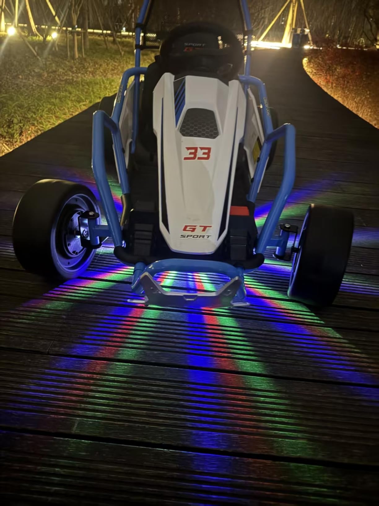 24V Electric Go Kart for Kids, Drift Kart w/Dual 200W Motors, 11 MPH, Front EVA Wheel & Metal Frame, Outdoor Ride on Toy w/Music & Lights, 2 Speed, 5 Point Harness, Crazy Cart for Ages 6-12, Red customer photo 1