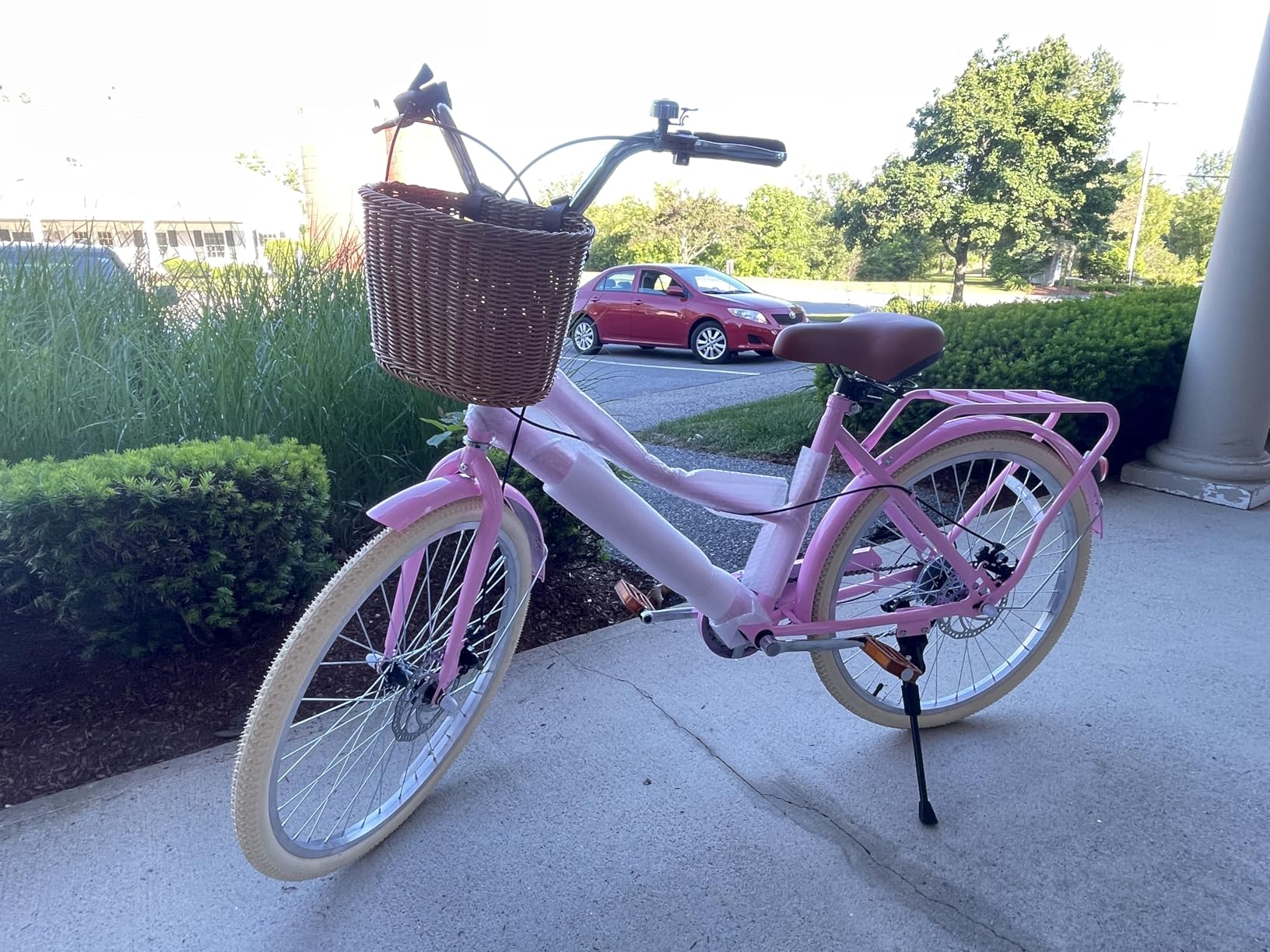 DEYGIA Kids Bike, Retro Cruiser Bike for Girls, 20 24 Inch 7-Speed Kids Bicycles for Ages 6-14 Girls Youth with Rattan Basket, Dual-Disc Brake Carbon Steel Frame Lightweight Bicycle, Multiple Colors customer photo 1