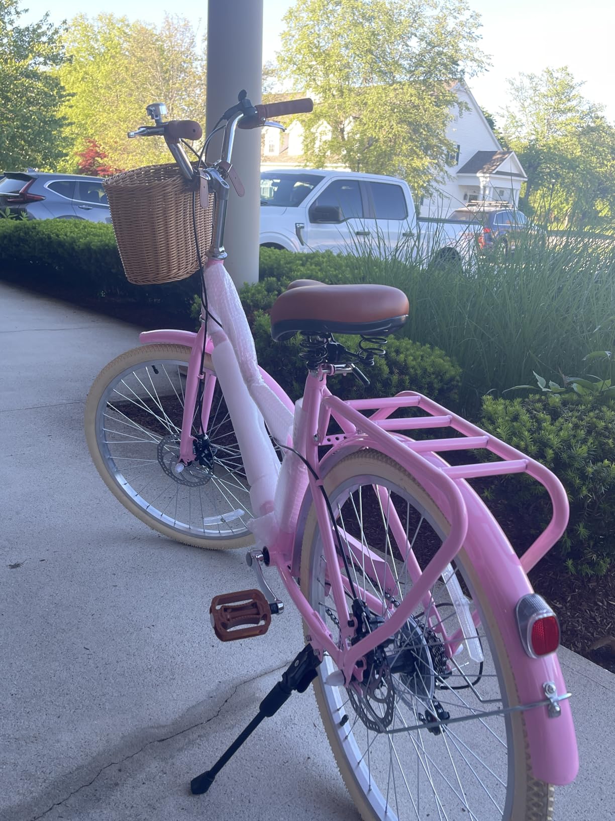 DEYGIA Kids Bike, Retro Cruiser Bike for Girls, 20 24 Inch 7-Speed Kids Bicycles for Ages 6-14 Girls Youth with Rattan Basket, Dual-Disc Brake Carbon Steel Frame Lightweight Bicycle, Multiple Colors customer photo 2