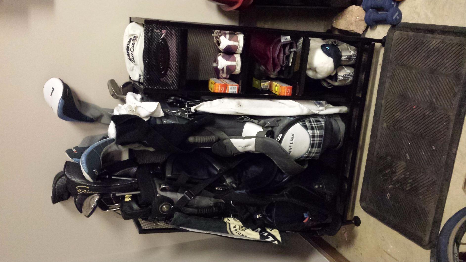 Suncast Golf Bag & Golfing Equipment Heavy-Duty Metal Organizer Rack w/ 3 Storage Shelves customer photo 2