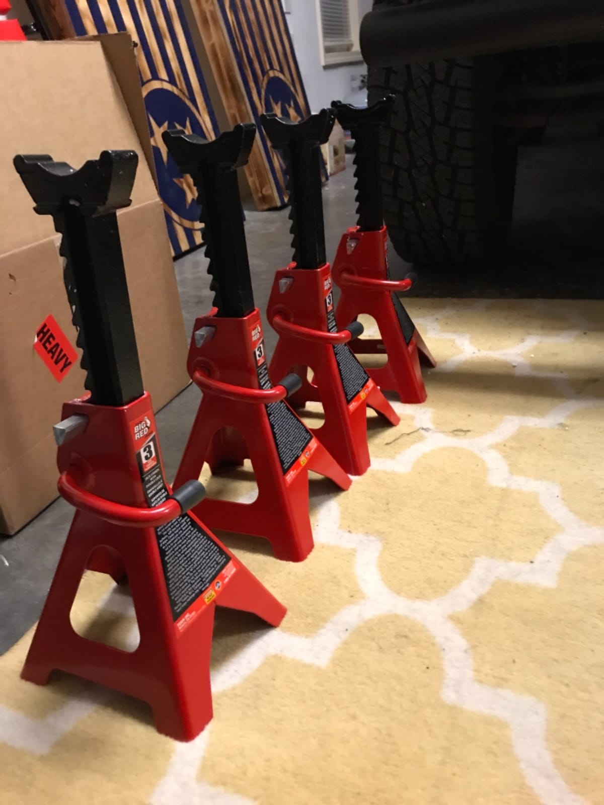 BIG RED T43002A Torin Steel Jack Stands: Double Locking, 3 Ton (6,000 lb) Capacity, Red, 1 Pair customer photo 1