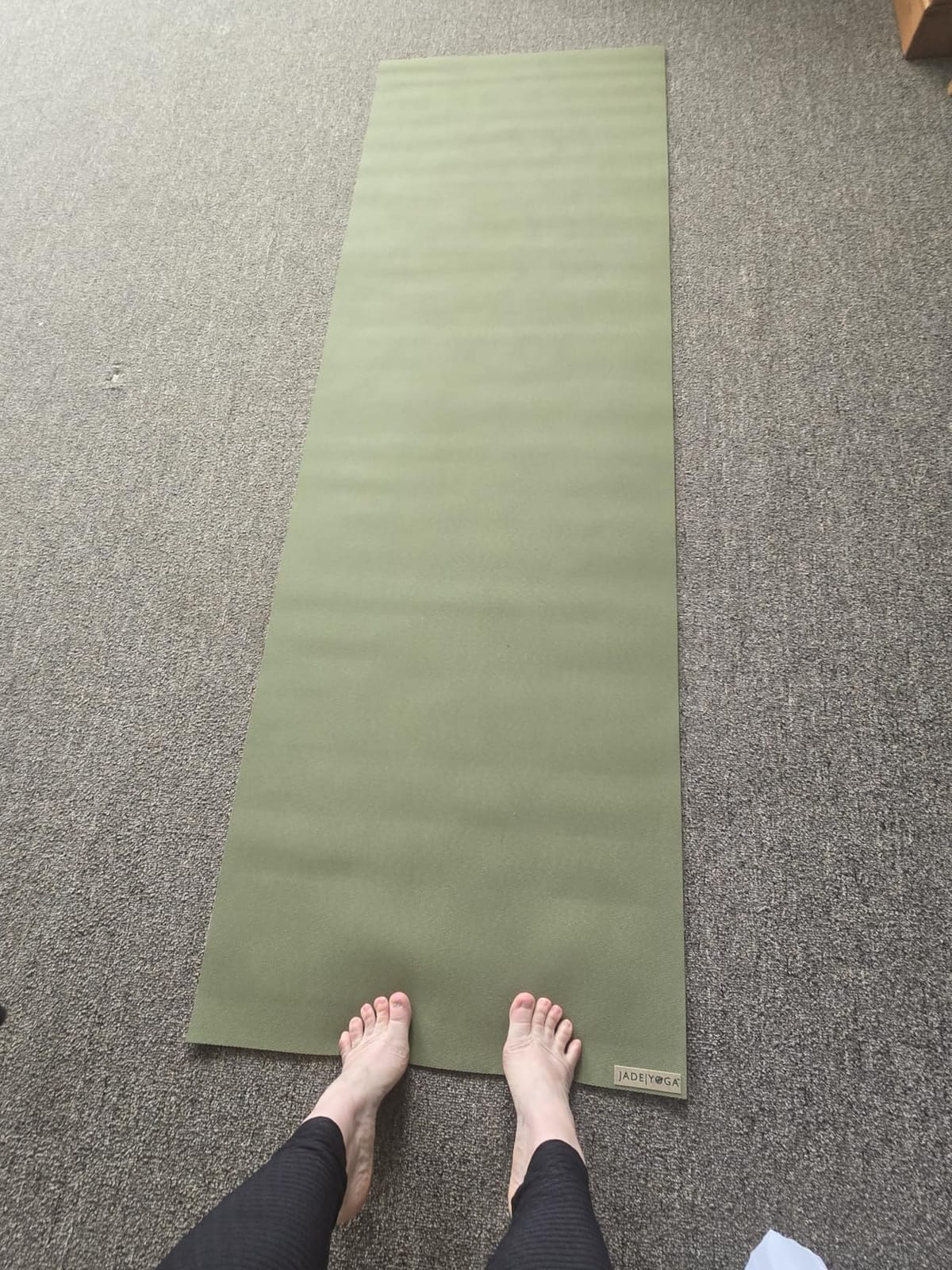JadeYoga Harmony Yoga Mat - Durable & Thick Gym Fitness Mat, Non-Slip Natural Rubber Yoga Mat - Home Exercise & Stretching Mat customer photo 2