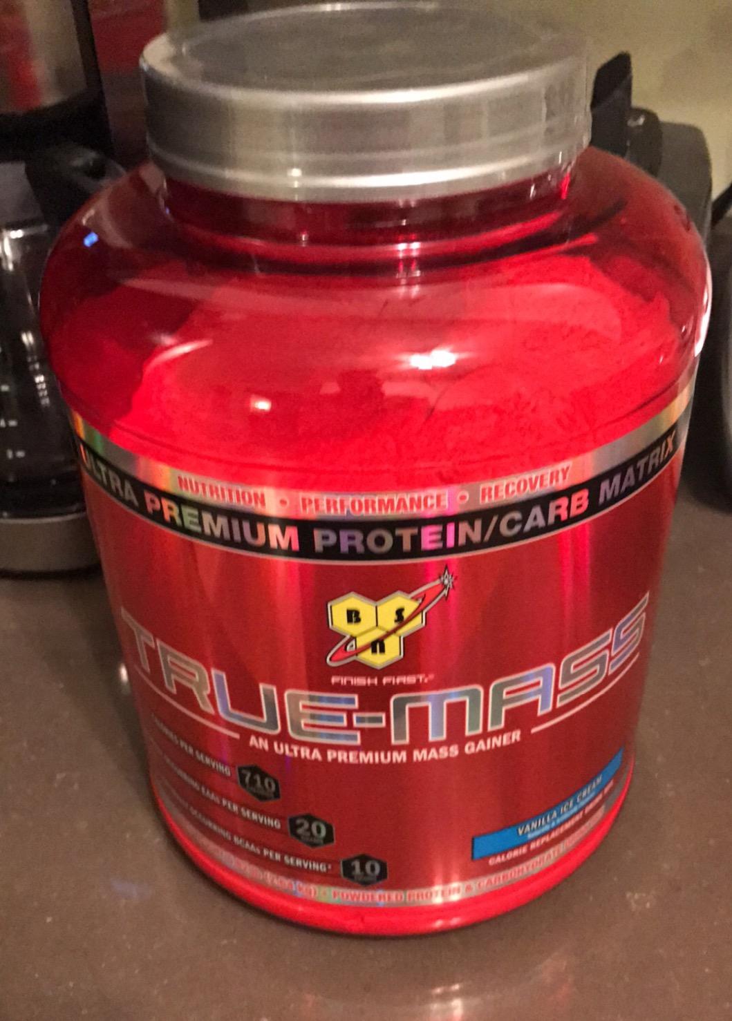 BSN True-Mass Weight Gainer Protein Powder, Vanilla Ice Cream, 16 Servings | Muscle Mass Gainer with Whey and Casein Protein for Post-Workout Recovery, Endurance and Lean Muscle Growth customer photo 1