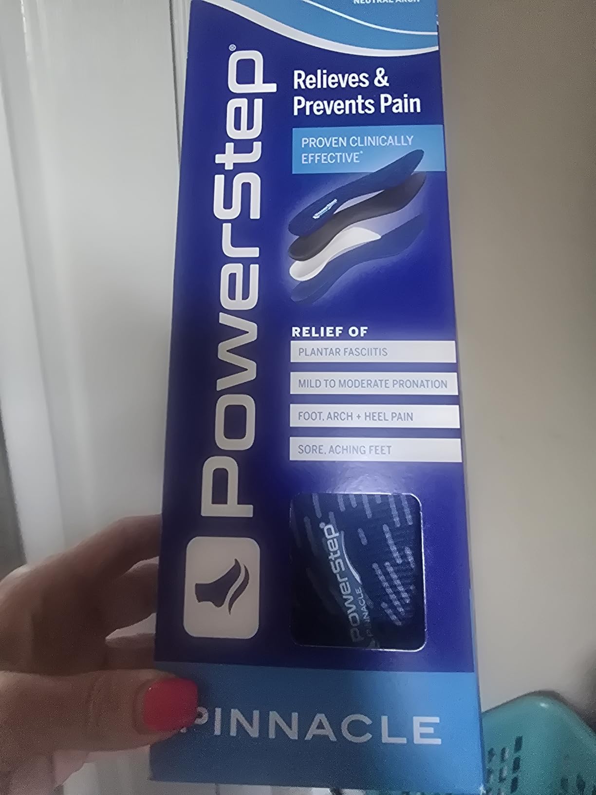 PowerStep Pinnacle Insoles, Plantar Fasciitis Relief (M 10-10.5, W 12-12.5) | Foot Orthotics for Plantar Fasciitis, Made in USA, Orthotic Insoles, Arch Support Inserts, Pronation, Podiatrist Recommended customer photo 1