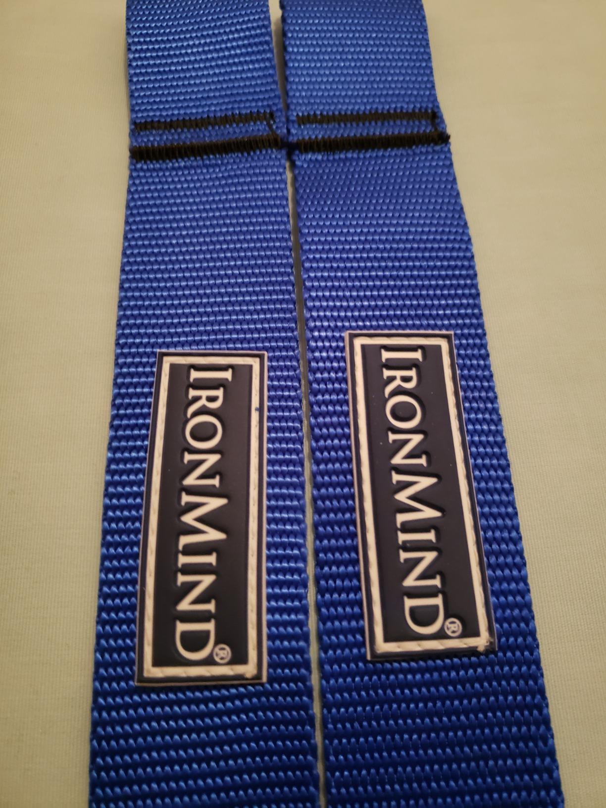 IronMind Strong-Enough Lifting Straps, Blue, Pair | The professional strongman staple: nylon lifting straps for deadlifts, rows, clean pulls customer photo 1