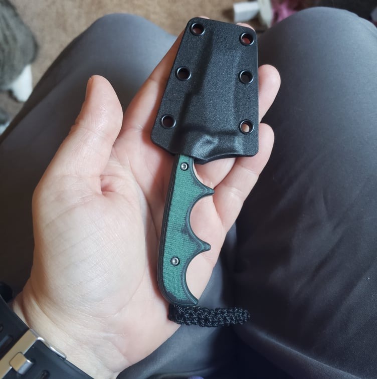 CRKT Minimalist Bowie Outdoor Fixed Blade Knife with Sheath, Green, 2387 customer photo 2