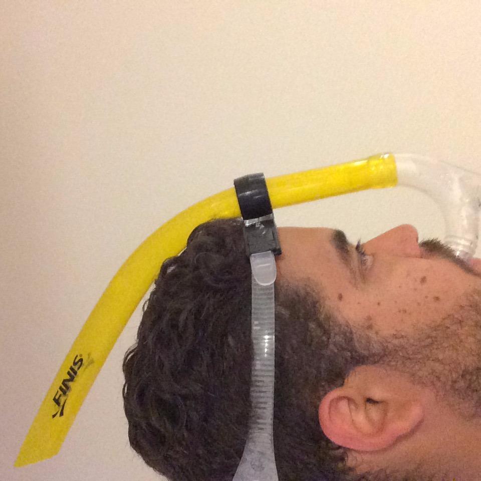FINIS Original Swimmer's Snorkel - Center-Mount Design - for Swim Training - Adjustable Fit - Purge Valve - Yellow - Adult customer photo 1