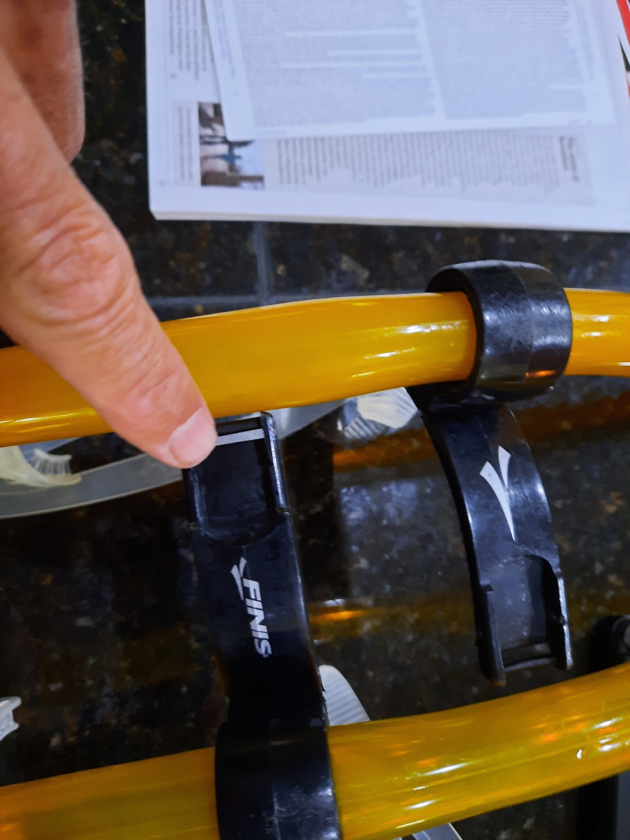 FINIS Original Swimmer's Snorkel - Center-Mount Design - for Swim Training - Adjustable Fit - Purge Valve - Yellow - Adult customer photo 2