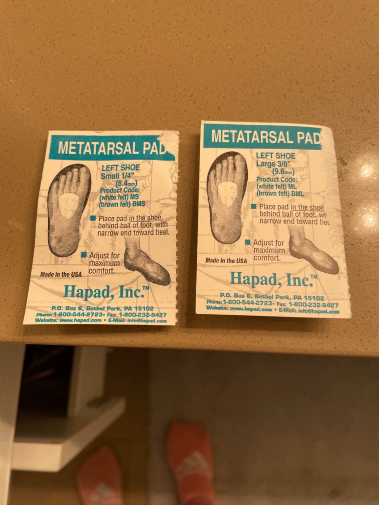 HAPAD Metatarsal Pad 5/16