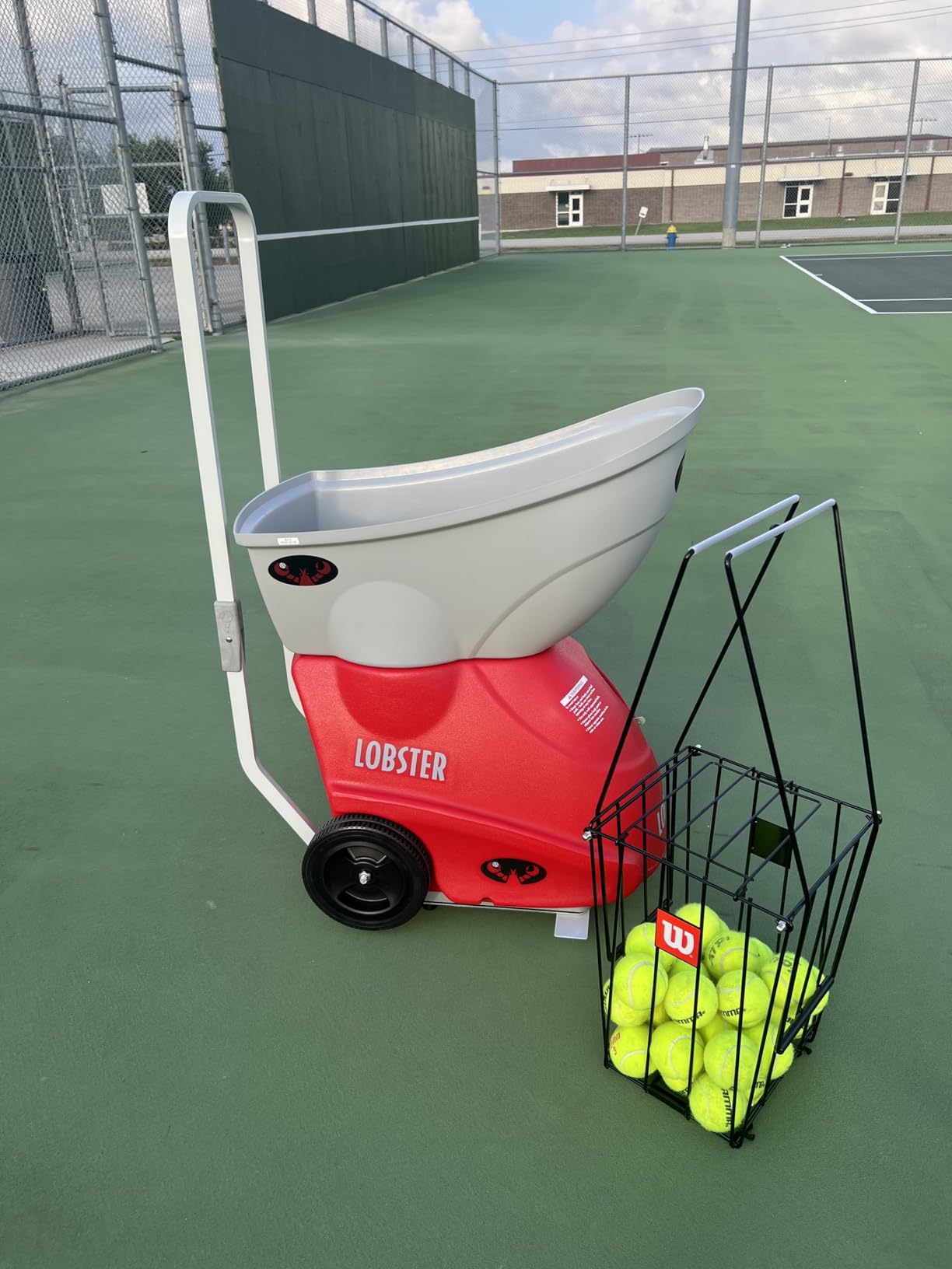 LOBSTER Sports Elite Tennis Ball Machine - Auto Portable Tennis Ball Launcher, Preloaded & Custom Drills, Spin Control, Lob Elevation Switch, Ball Speed (up to 80MPH), with Multi-Function Remote customer photo 2