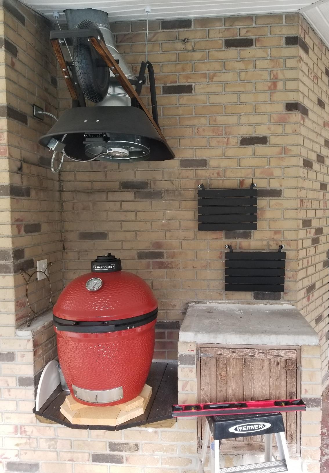 Kamado Joe® Classic Joe™ I Premium 18-inch Ceramic Charcoal Grill and Smoker in Red with Cart, Side Shelves, Grill Gripper, and Ash Tool. 250 Cooking Square Inches, 2 Tier Cooking System, Model KJ23RH customer photo 1