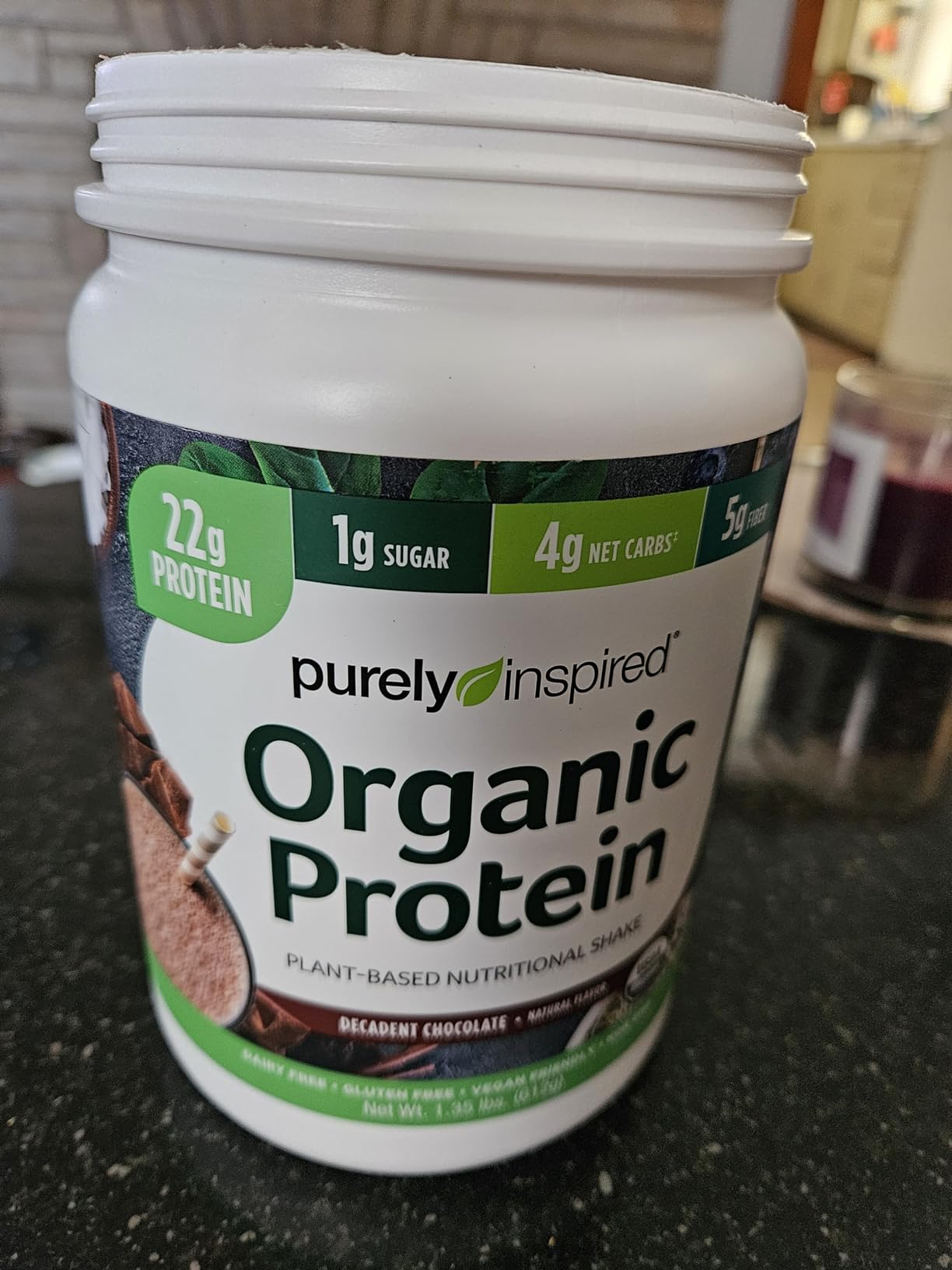 Purely Inspired Plant-Based Protein Powder, Rich Decadent Chocolate | 20g of Pea Protein Powder for Smoothies & Shakes - Vegan & Organic - Dairy-Free & Gluten-Free - For Men & Women (16 Servings) customer photo 2
