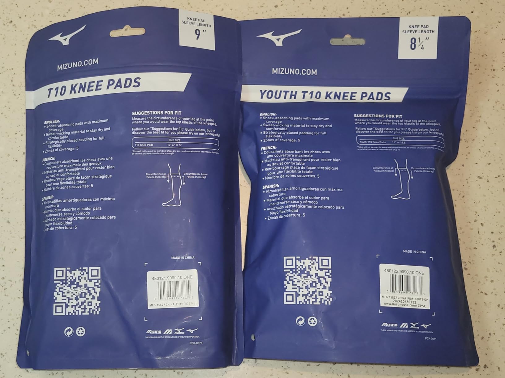 Mizuno T10 Plus Kneepad, ADULT Volleyball Kneepad, Adult - White, One Size customer photo 2