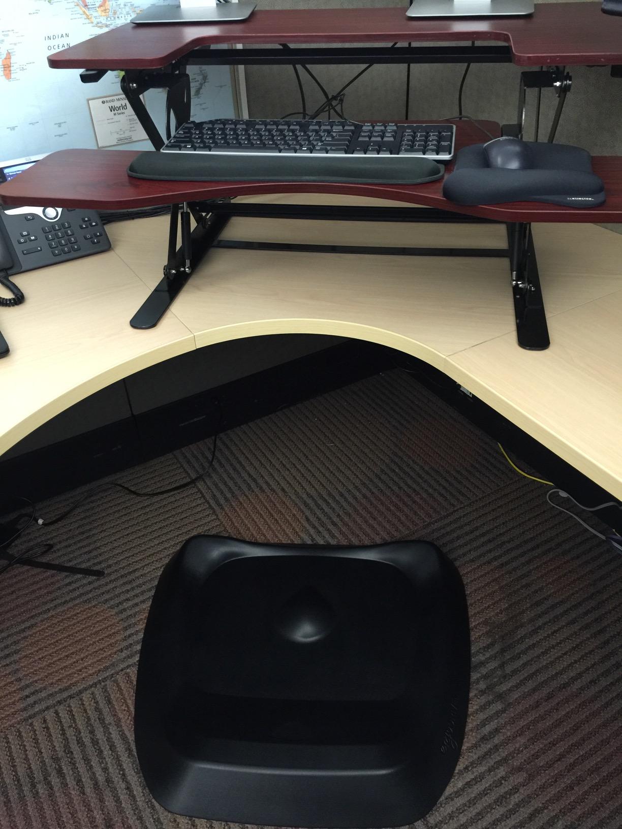 The Standing Desk Mat - Topo by Ergodriven | Premium Not-Flat Anti-Fatigue Standing Desk Mat with Calculated Terrain | Ultra-Thick Deluxe Comfort Foam, Durable, PVC-Free | Obsidian Black customer photo 1