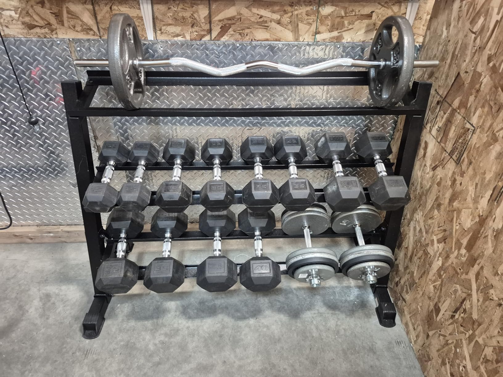 CAP 2-Tier & 3-Tier Dumbbell Rack for Home Gym, Heavy-Duty Steel Weight Storage Rack for Hex Dumbbells, Holds 5-35lb 5-50lb 5-75lb Dumbbell Pairs, Multiple Sizes & Capacities customer photo 1