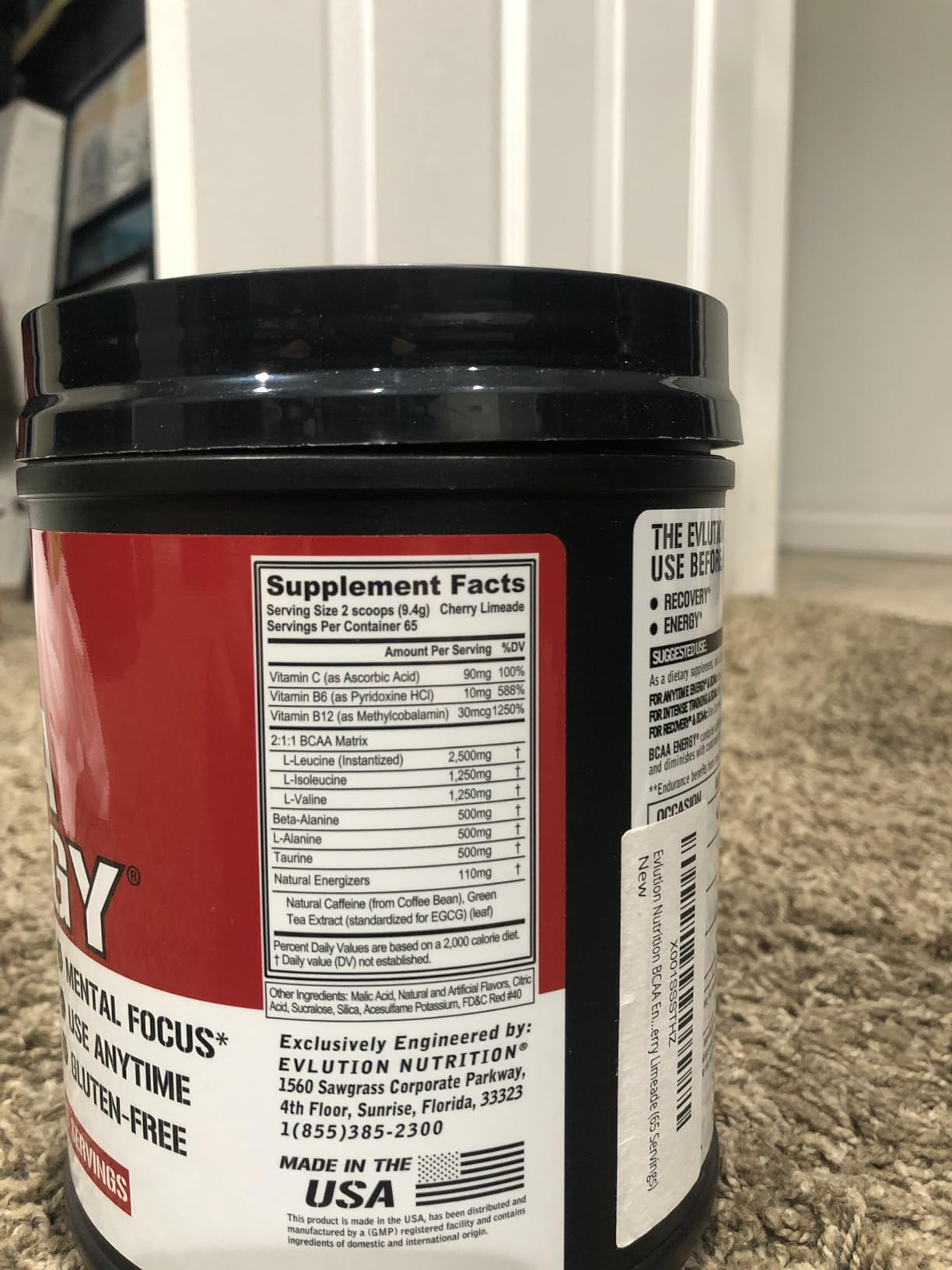 EVL BCAA Energy Amino Acids Powder with Natural Caffeine - Cherry Limeade | Supports Muscle Recovery, Lean Growth, Endurance And Hydration With Branched-Chain Amino Acids (BCAAs) - 30 Servings customer photo 1
