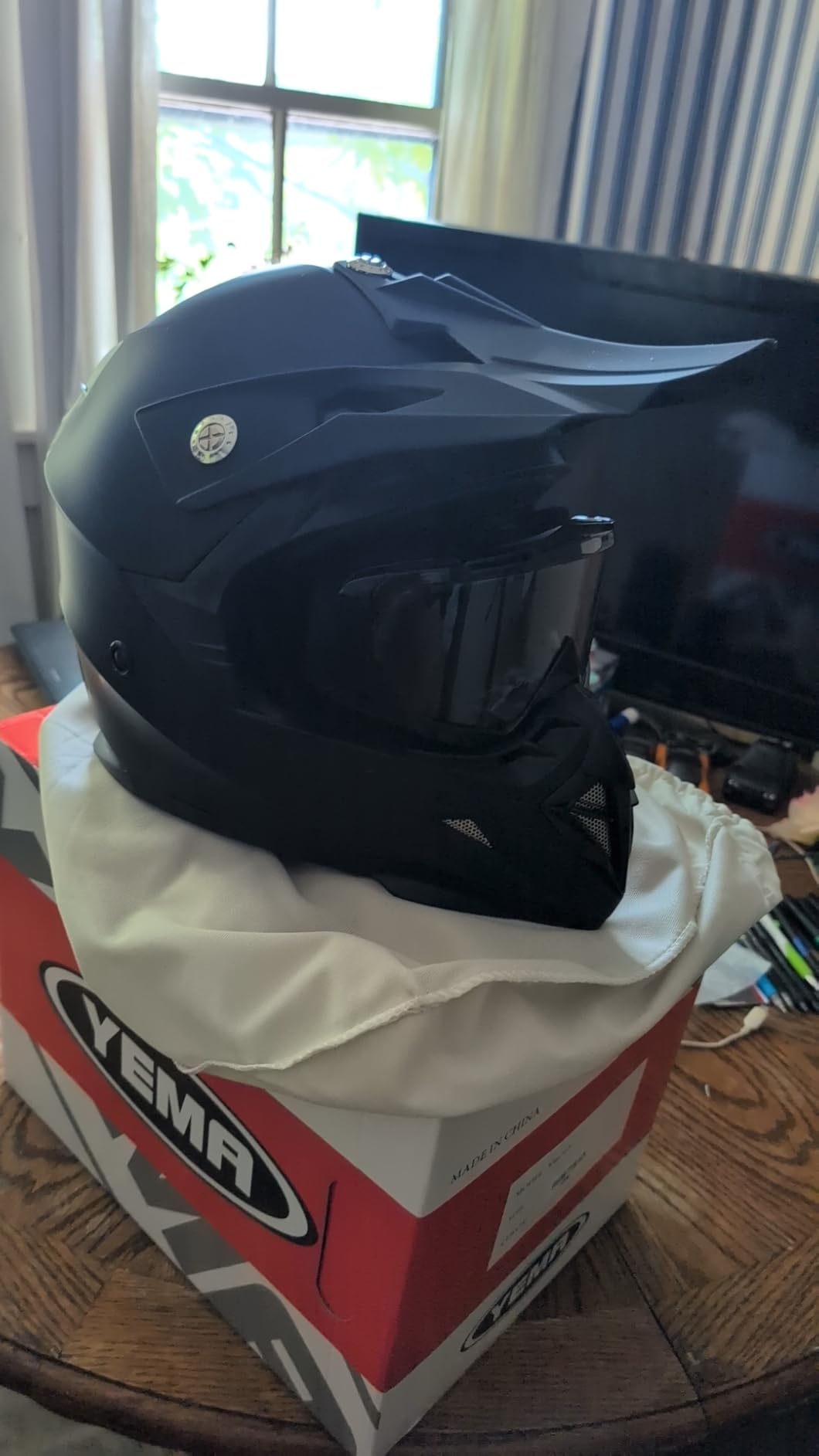 YEMA Adults Dirt Bike Helmets, Ventilated Motocross ATV Dirtbike Offroad BMX MX Helmets, DOT Approved Motorcycle Helmets, YM-915, Black customer photo 1