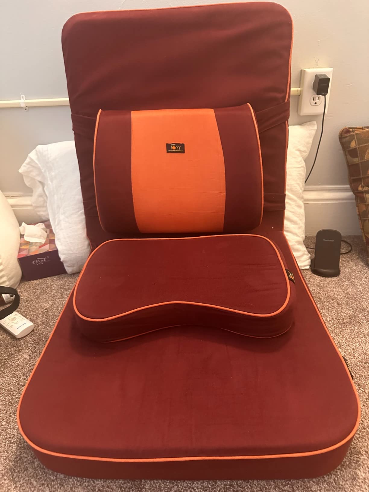 Friends of Meditation Extra Large Meditation Chair | Floor Chair with Back Support | Yoga Chairs for Adults | Portable Folding Chair | Yoga Chair with Cushion & Meditation Block | Black | 24x22 in customer photo 2