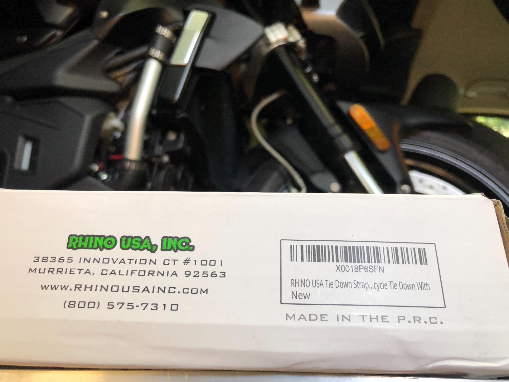 Rhino USA Motorcycle Tie Down Straps (2-Pack) - Cambuckle with Soft Loops | 2,200lb Break Strength, Scratch-Free Soft Loops, Steel Cambuckle. Easier & Faster Than a Ratchet Strap. Black customer photo 1