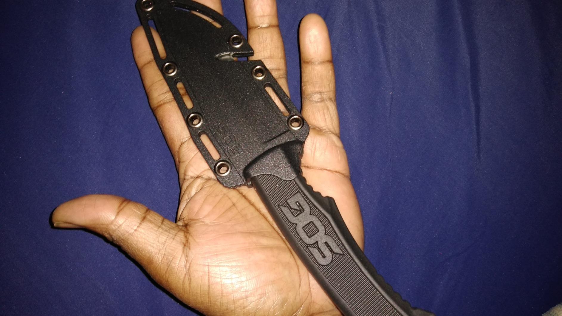 SOG Survival Knife with Sheath - Field Knife Fixed Blade Knives 4 Inch Tactical Knife and Bushcraft Knife w/Full Tang Hunting Knife Blade (FK1001-CP) customer photo 1