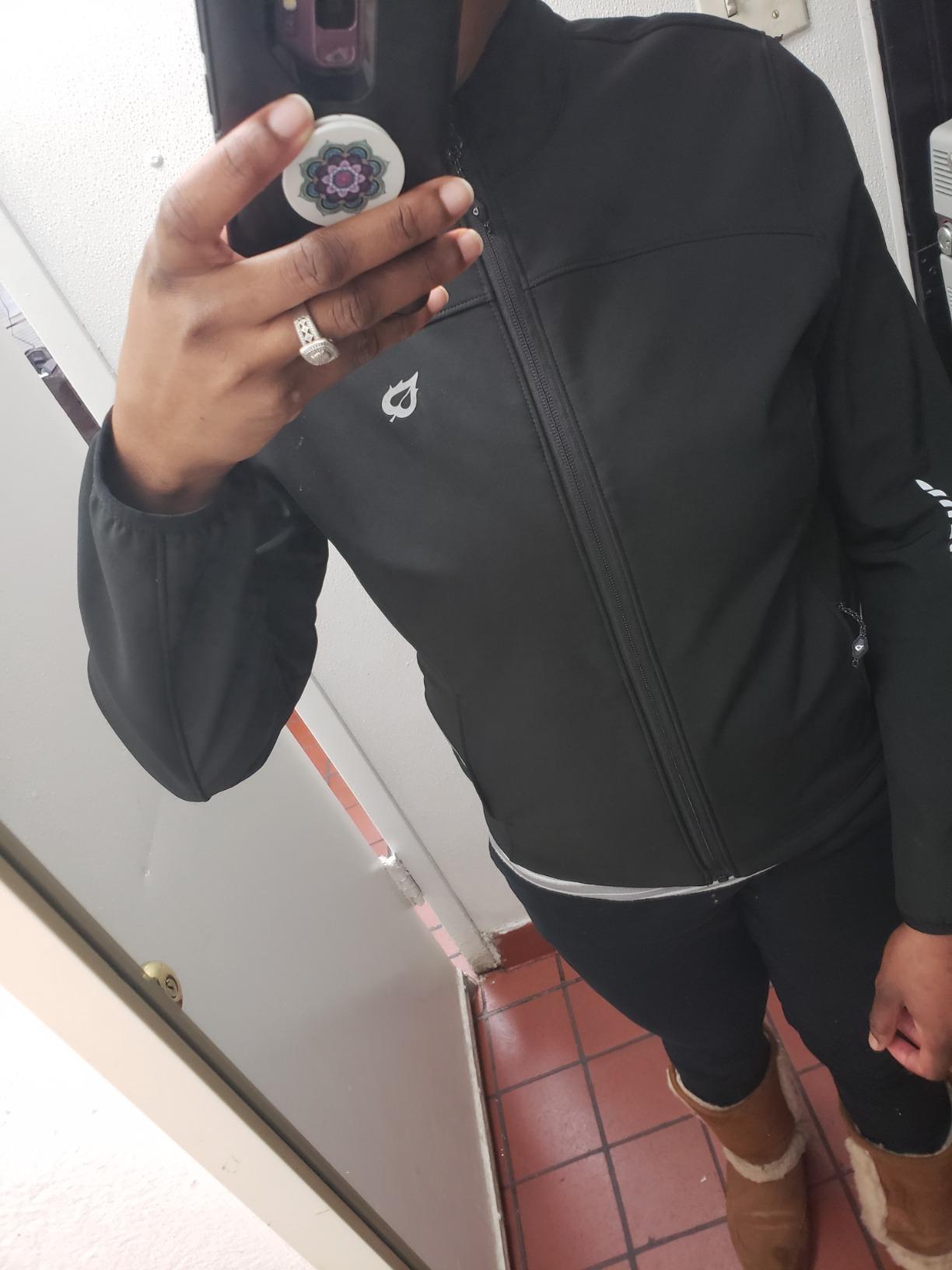 Women's Cycling Jacket Windproof Thermal Winter Running Gear Warm customer photo 1