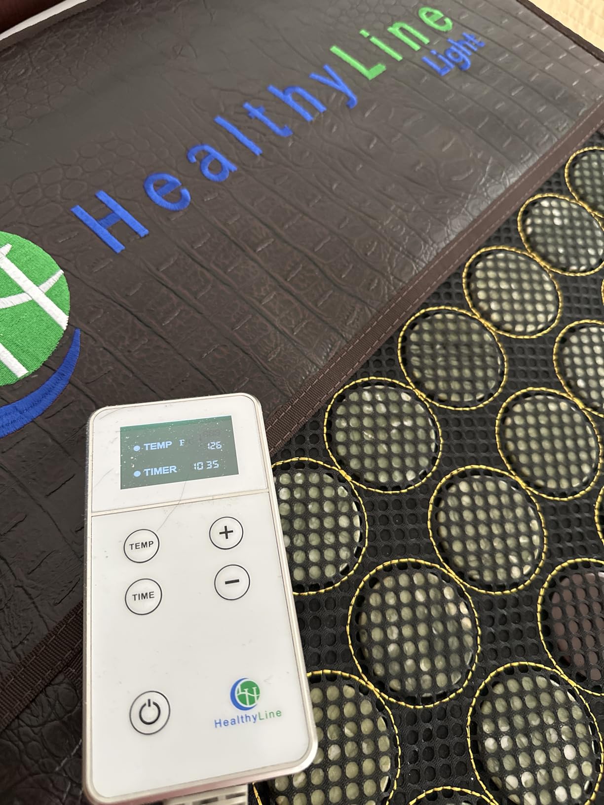 HealthyLine Far Infrared Heating Mat for Back & Neck, 72x24 | Full-body coverage, 2 natural gemstones, 14 lb weighted design, Light mesh construction customer photo 1