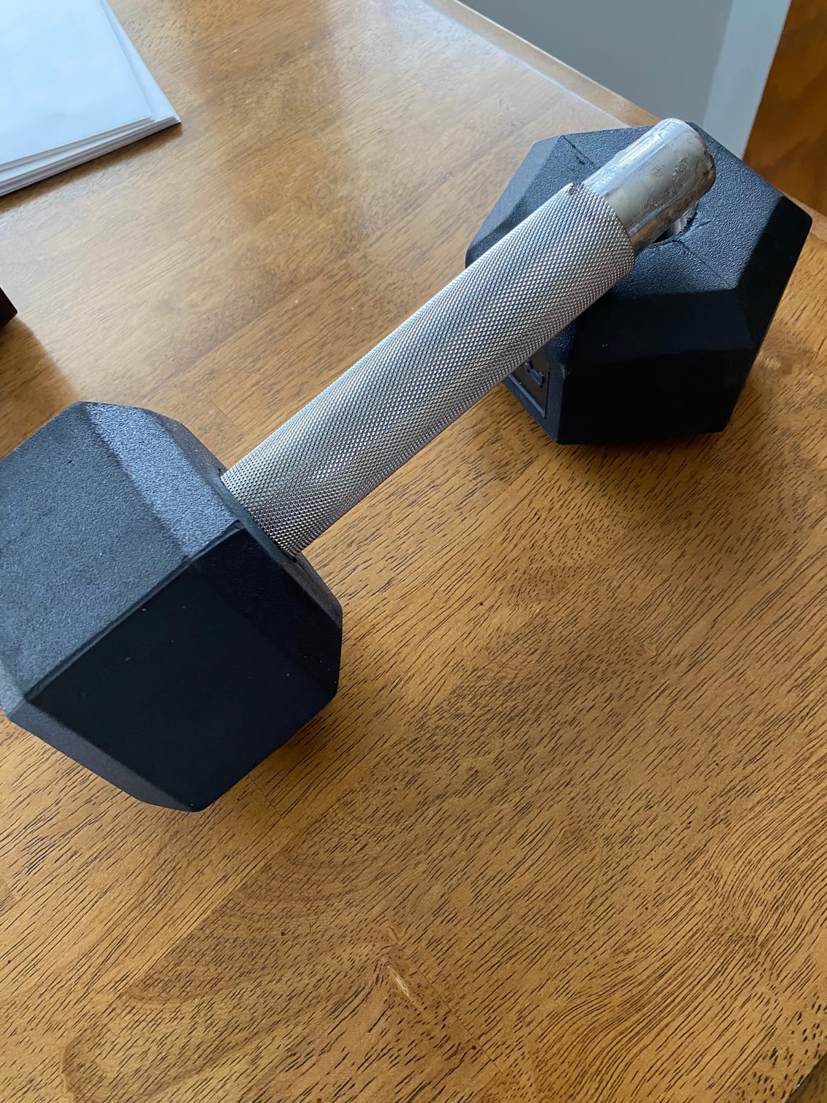 Rep Fitness Rubber Hex Dumbbell(s) - Singles (55LB +) and Pairs (5LB - 50LB) - Low Odor, Fully Knurled Handle customer photo 1