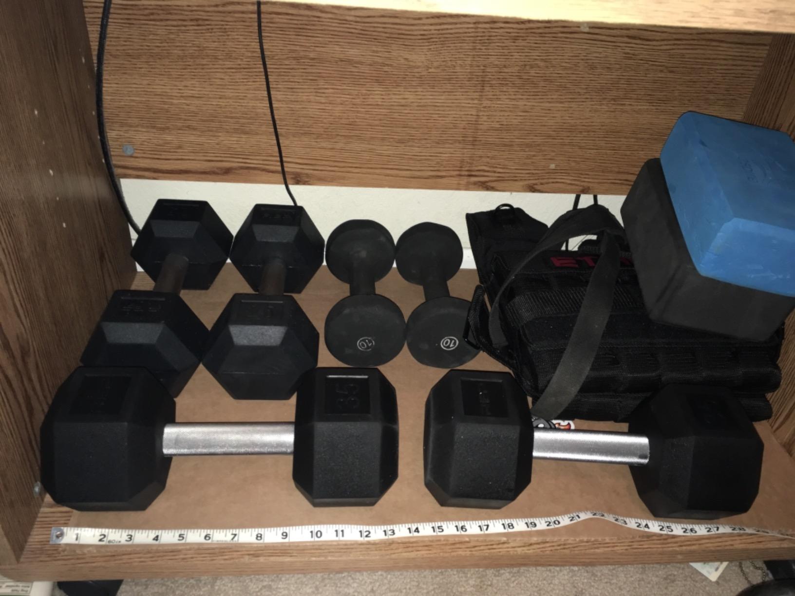 Rep Fitness Rubber Hex Dumbbell(s) - Singles (55LB +) and Pairs (5LB - 50LB) - Low Odor, Fully Knurled Handle customer photo 2