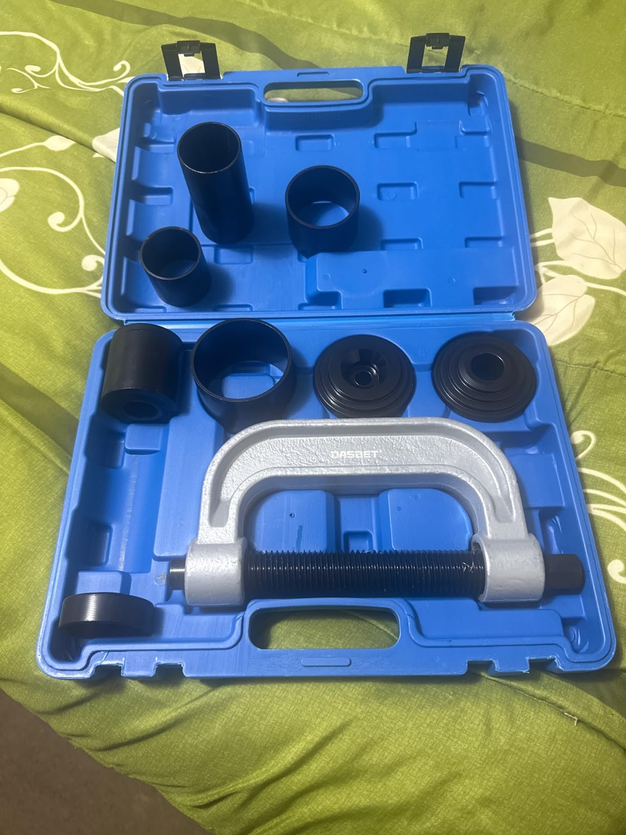 DASBET Ball Joint Removal Tool Kit Ball Joint Press & U Joint Removal Tool | Heavy Duty Ball Joint Press Kit Fit Most 2WD and 4WD Cars Light Trucks 10PCS Ball Joint Service Tool Bushing Press Kit (Blue) customer photo 1