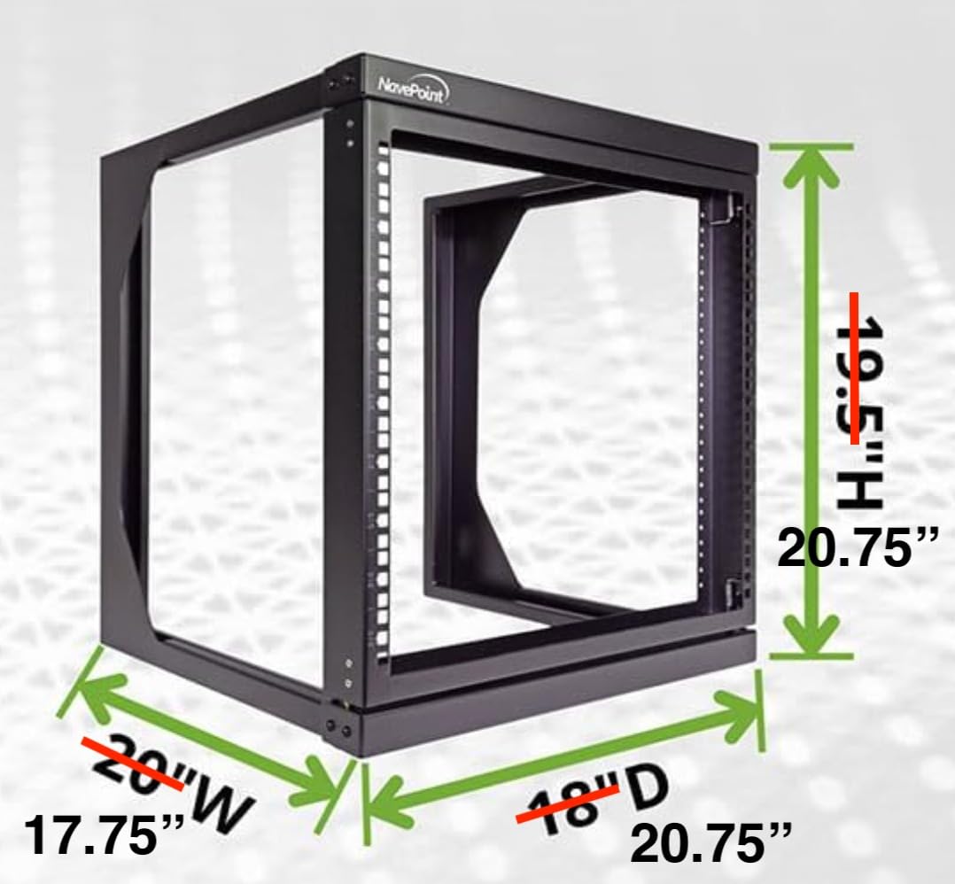 NavePoint 9U Open-Frame Server Rack for 19