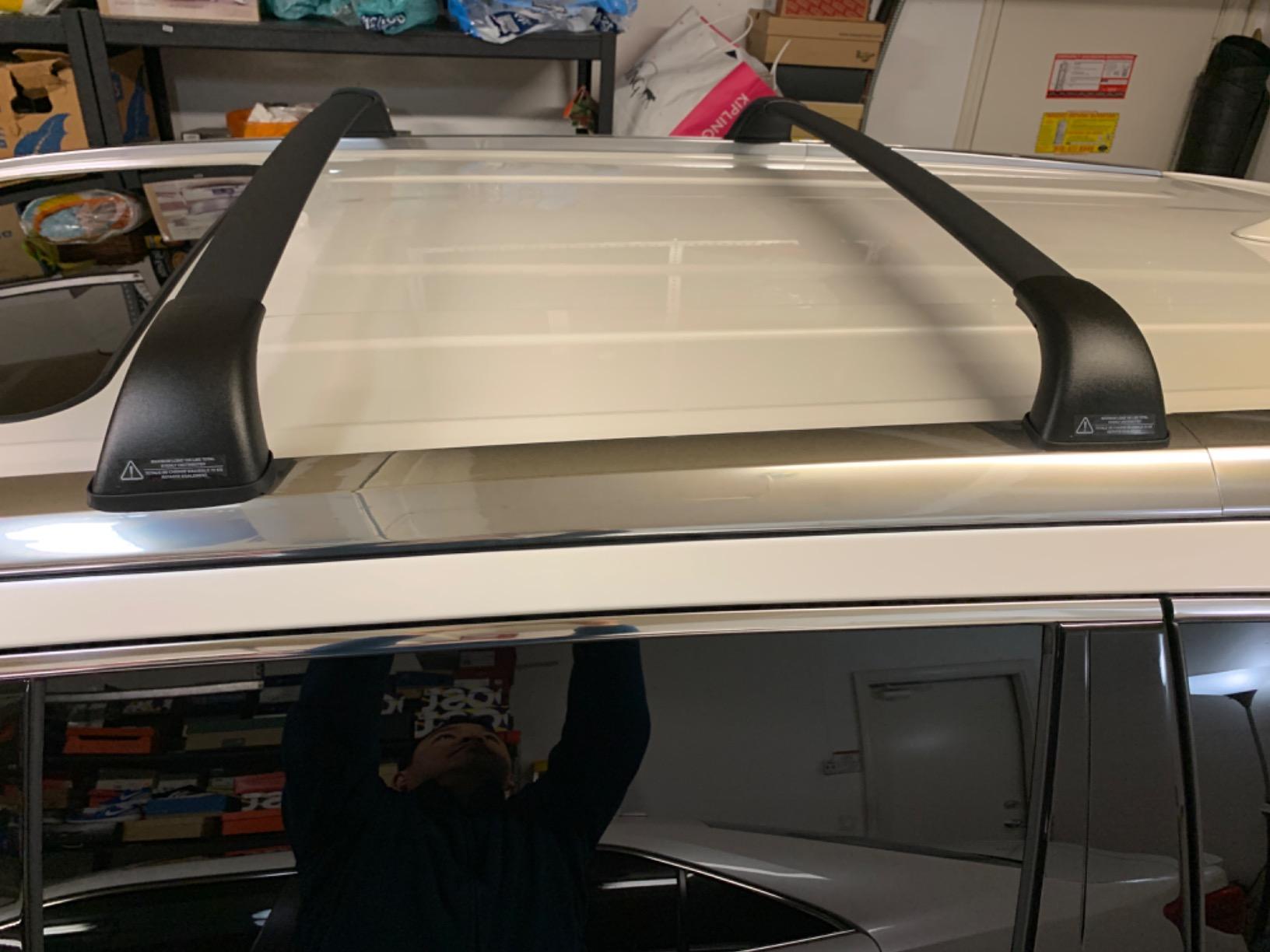 Toyota Genuine Highlander Roof Rack Cross Bar Set PT278-48170. 2 Black Cross Bars. 2014-2019 Highlander XLE, Limited & SE. customer photo 2