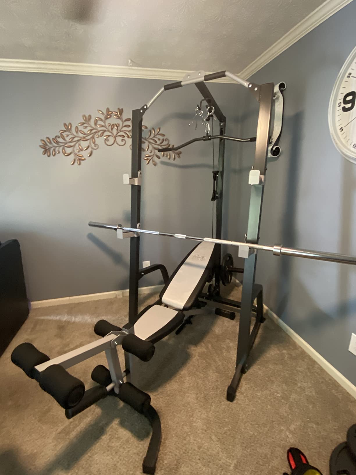 Marcy Pro Deluxe Cage System with Weightlifting Bench All-in-One Home Gym Equipment PM-5108 customer photo 2