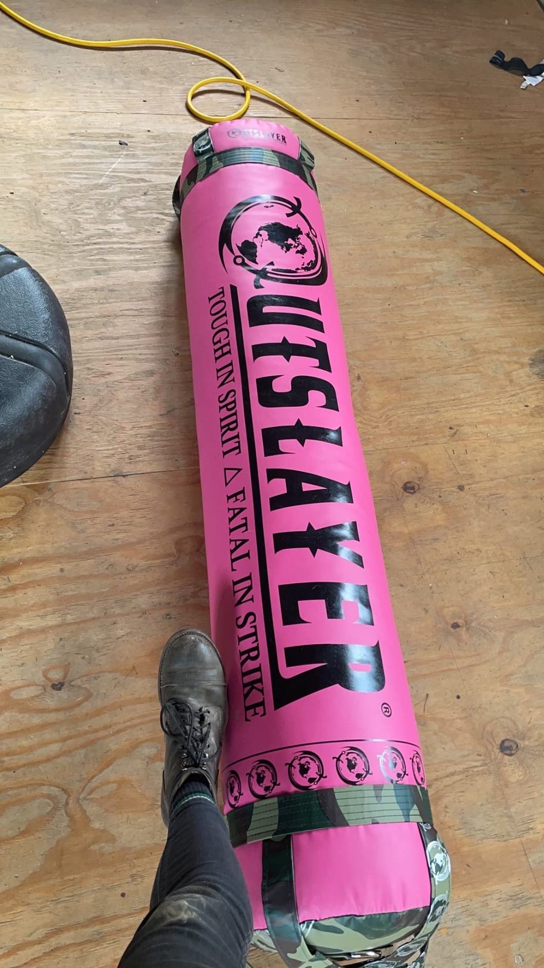 Custom Outslayer Punching Bag - Choose Color and Size (Muay Thai 6ft 130 lbs, Filled) customer photo 2