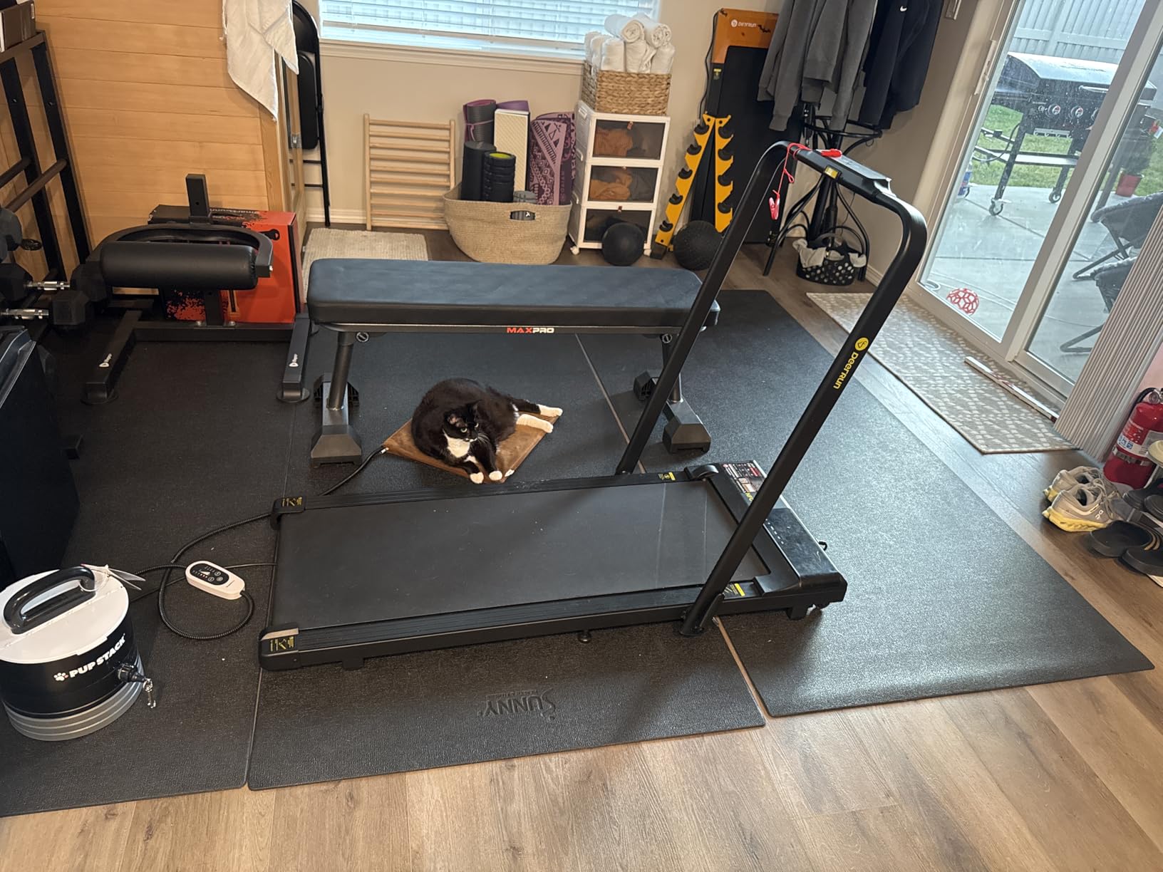 Sunny Health & Fitness Equipment Mats, Home Gym Floor Protection, 4 Sizes | Non-Slip, Protects Floors/Equipment, Absorbs Vibration, Sweat-Resistant, High-Density Foam, For Different-Sized Machines customer photo 1