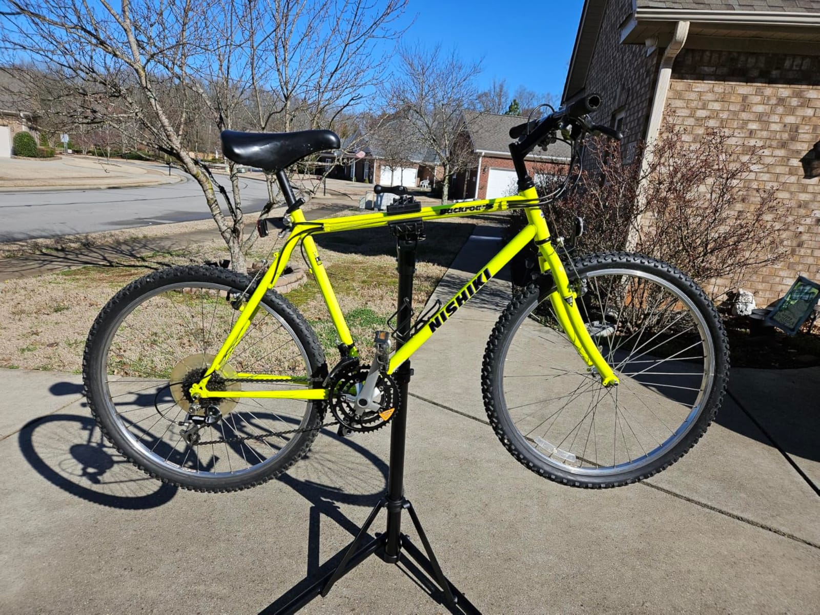 CXWXC Bike Repair Stand -Shop Home Bicycle Mechanic Maintenance Rack | Bike Workstands for Mountain Bike and Road Bike (rs100) (A: Champagne) customer photo 2