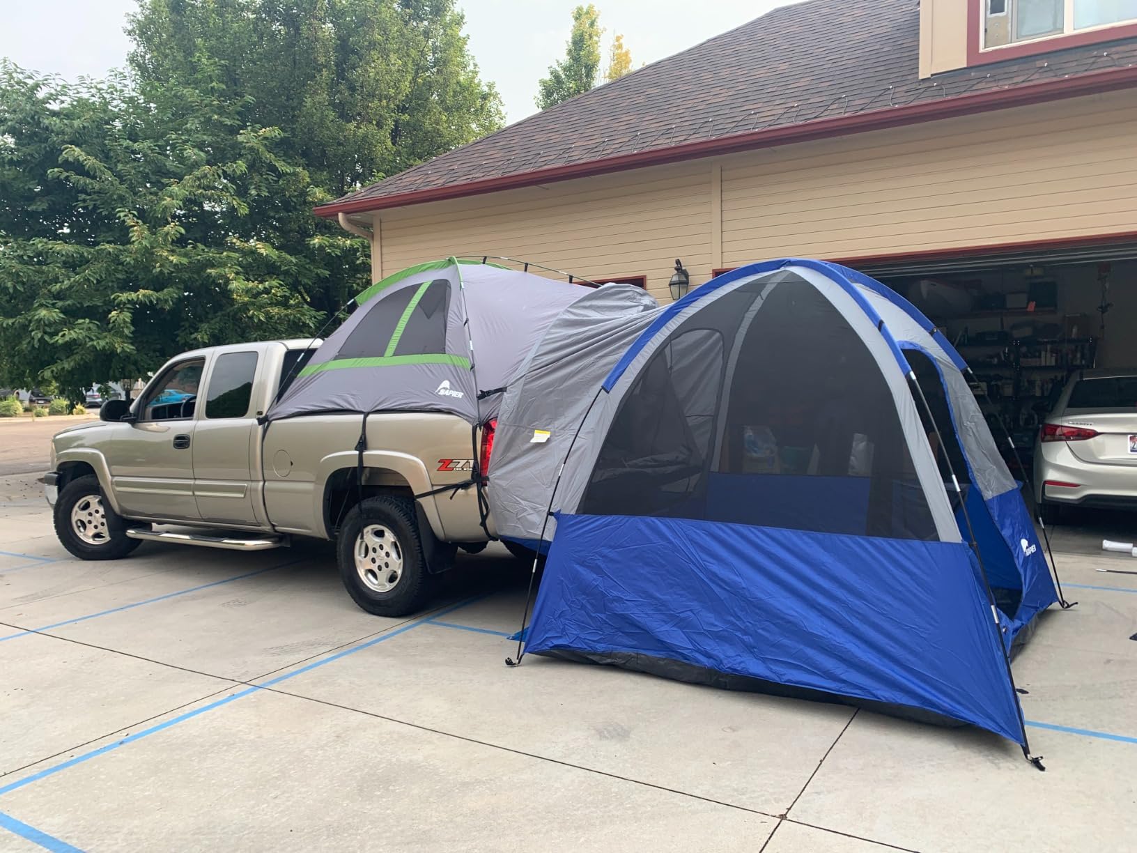 Napier Sportz Link | Truck Bed Tent Camping Accessory | 8' x 8' Ground Tent Attachment | 4-Person Tent | Attaches to Napier Pickup Truck Tents - Truck Tent Not Included | Blue/Gray | Model 51000 customer photo 2