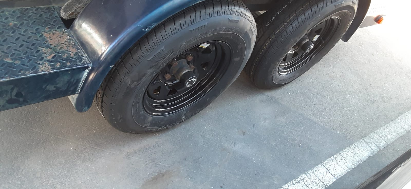 eCustomrim 2-Pack Trailer Radial Tire Rim Assembly ST205/75R14 Black 5 Lug | 14 Inch 205/75R14 Load Range D Tire With Curb Guard, 5 Lug On 4.5 Inch Center, Spoke Wheel - 6 Year Warranty With Roadside customer photo 2