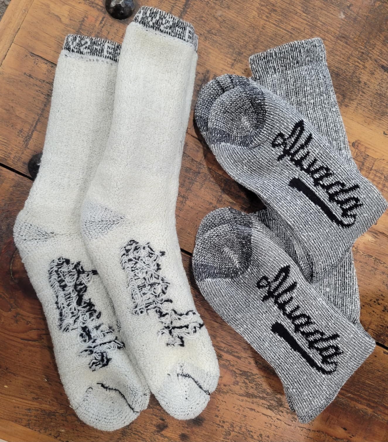 Mens Merino Wool Crew Socks Thermal and Warm Socks for Winter Work Hiking Running 3 Pairs customer photo 1