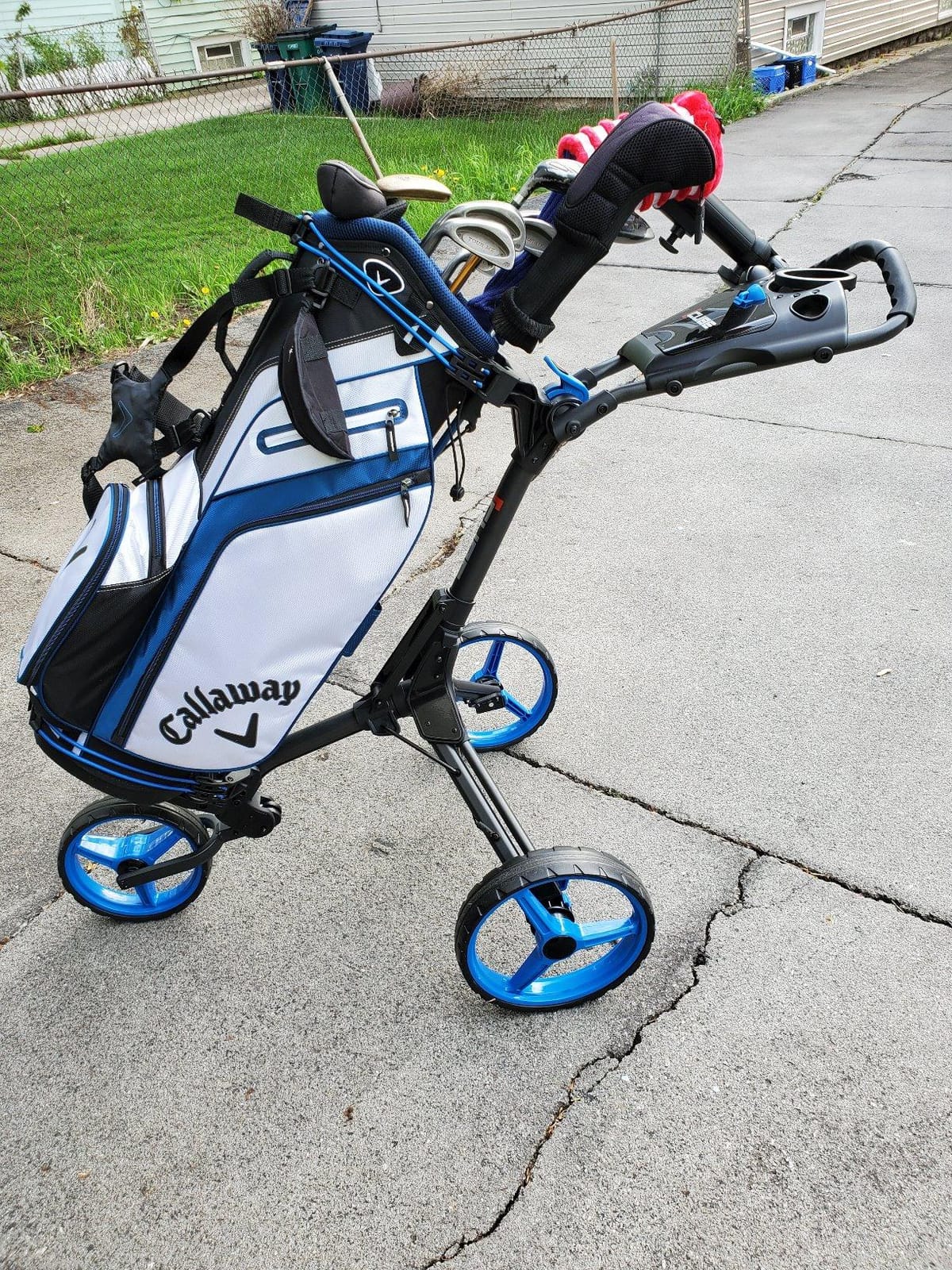 CUBE Cart - 3-Wheel Golf Push Cart, Ultra-Compact 14.5 Lb, Two-Step Fold, Adjustable Handle, Foot Brake, Umbrella Holder, Storage, 6 Colourways customer photo 2